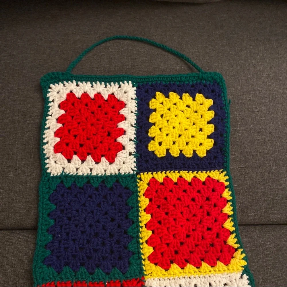 handmade Granny Square Wall hanging